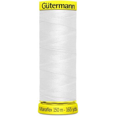 Gutermann Maraflex Elastic Stretch Sewing Thread - White - 150m Gutermann Maraflex Elastic Stretch Sewing Thread - White - 150m