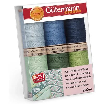 Set di fili per quilting Gutermann Cools - 200m - 6 pezzi Set di fili per quilting Gutermann Cools - 200m - 6 pezzi
