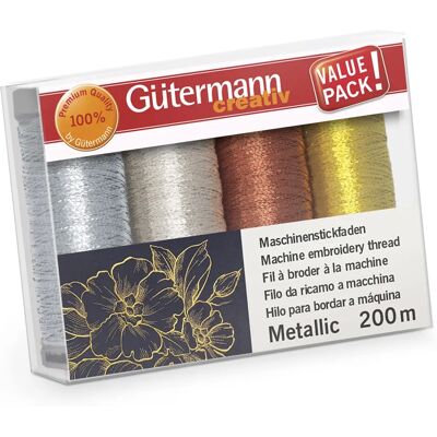 Gütermann Gutermann - Metallic Thread Set - 4 Colores - Thread Gütermann Gutermann - Metallic Thread Set - 4 Colores - Thread