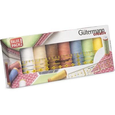 Set de hilos de costura Gütermann azul / turquesa - 8 bobinas + regla - Set de costura Set de hilos de costura Gütermann azul / turquesa - 8 bobinas + regla - Set de costura
