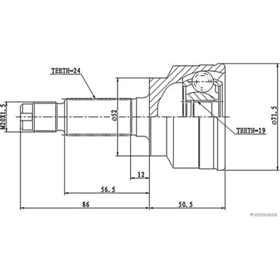 Herth+buss Jakoparts Aandrijfas Gelenk Set - Drive Shaft Joint Herth+buss Jakoparts Aandrijfas Gelenk Set - Drive Shaft Joint