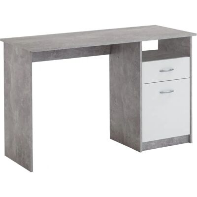 FMD Desk - 123x50x76.5 cm - Cinzento cimento e branco - Desk FMD Desk - 123x50x76.5 cm - Cinzento cimento e branco - Desk