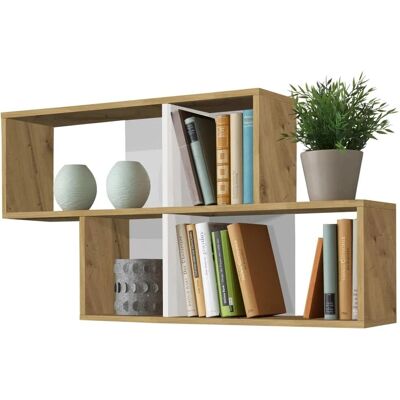 Étagère murale VidaXL avec 4 compartiments - Design moderne chêne et blanc - Publicité Étagère murale VidaXL avec 4 compartiments - Design moderne chêne et blanc - Publicité