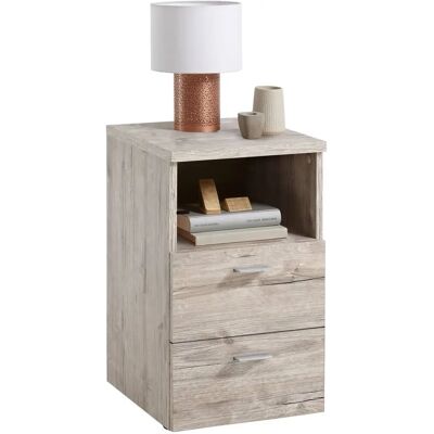 Mesita de noche VidaXL - Mesa de noche, Roble Arena, Moderna, 2 Cajones Mesita de noche VidaXL - Mesa de noche, Roble Arena, Moderna, 2 Cajones