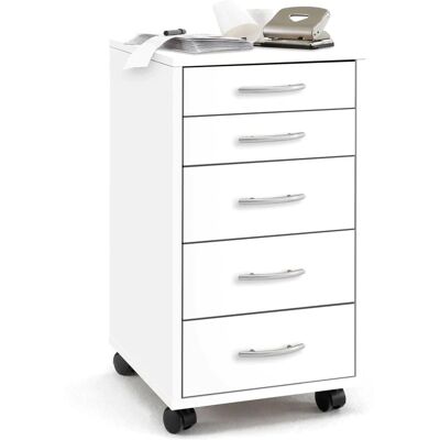 FMD Freddy Weiß Mobile 5 Schubladenschrank - Schrank FMD Freddy Weiß Mobile 5 Schubladenschrank - Schrank