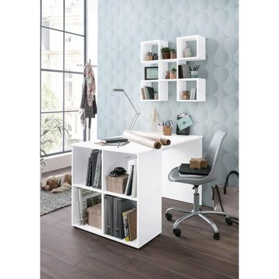 Vida XL Europe B.V. FMD Schreibtisch mit Regal - Schreibtisch - weiß Vida XL Europe B.V. FMD Schreibtisch mit Regal - Schreibtisch - weiß