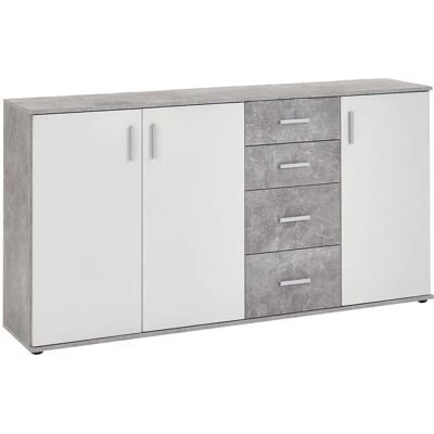 FMD Albi Weiße Sideboard - 3 Türen, 4 Schubladen - 160cm FMD Albi Weiße Sideboard - 3 Türen, 4 Schubladen - 160cm