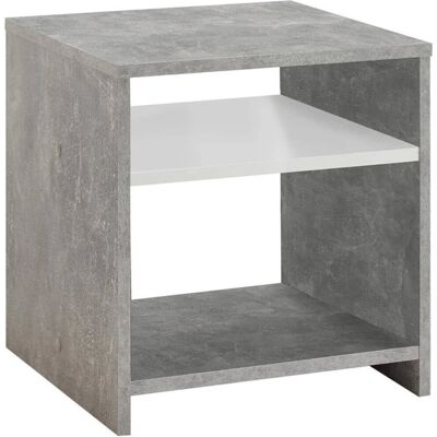 vidaXL FMD Couchtisch mit Ablage Beton Grau und Weiß - Beistelltisch vidaXL FMD Couchtisch mit Ablage Beton Grau und Weiß - Beistelltisch