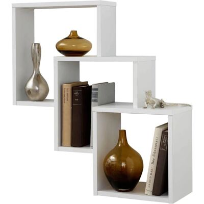Estante de pared FMD blanca con 3 compartimentos Estante de pared FMD blanca con 3 compartimentos