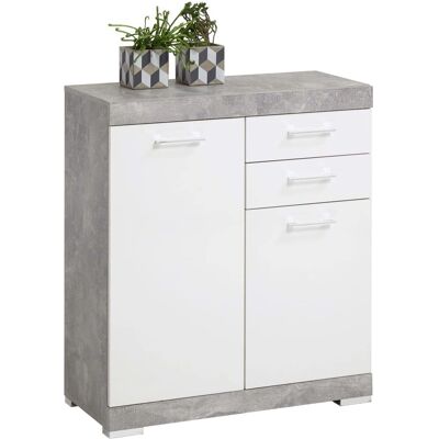FMD Bristol Blanco/Gris Cemento Cajonera - Muebles de Almacenamiento FMD Bristol Blanco/Gris Cemento Cajonera - Muebles de Almacenamiento