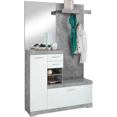 FMD Bristol Kleiderschrank - Robust, Weiß, 120cm FMD Bristol Kleiderschrank - Robust, Weiß, 120cm