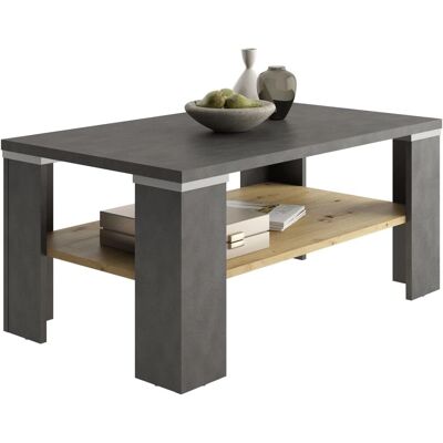 FMD Couchtisch mit Regal Matera Grau und Artisan Eiche - Couchtisch FMD Couchtisch mit Regal Matera Grau und Artisan Eiche - Couchtisch