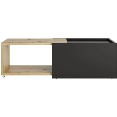 FMD Artisan Eiche und Schwarz Ausziehbarer Couchtisch FMD Artisan Eiche und Schwarz Ausziehbarer Couchtisch