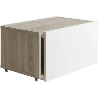 FMD Weiß Eiche Ausziehbarer Couchtisch - Couchtisch FMD Weiß Eiche Ausziehbarer Couchtisch - Couchtisch