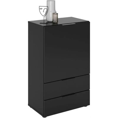 FMD Dark Sideboard - 2 Schubladen, 1 Tür, 2 Regale - Schwarz FMD Dark Sideboard - 2 Schubladen, 1 Tür, 2 Regale - Schwarz