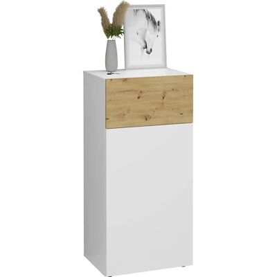 FMD Belm Sideboard - Weiß / Eiche - 54,5x115x41,7cm FMD Belm Sideboard - Weiß / Eiche - 54,5x115x41,7cm