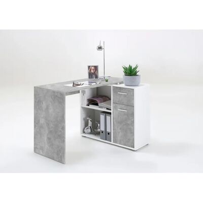 FMD Augsburg Schreibtisch - Beton-weiß, 117cm breit, 73,5cm hoch, 50cm tief FMD Augsburg Schreibtisch - Beton-weiß, 117cm breit, 73,5cm hoch, 50cm tief