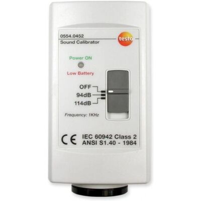 Testo 0554 0452 Lydniveau måler Kalibrator - Hvid Testo 0554 0452 Lydniveau måler Kalibrator - Hvid