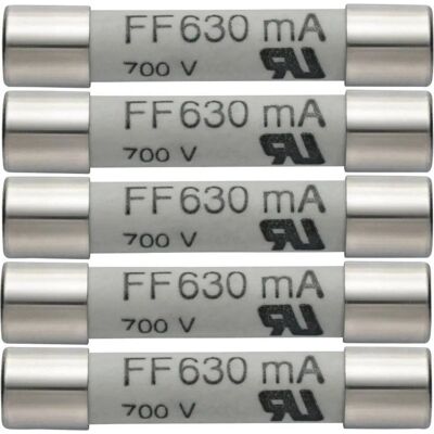 TESTO 0590 0007 Sicherungen für Multimeter - 5er Set, 630mA/600V TESTO 0590 0007 Sicherungen für Multimeter - 5er Set, 630mA/600V