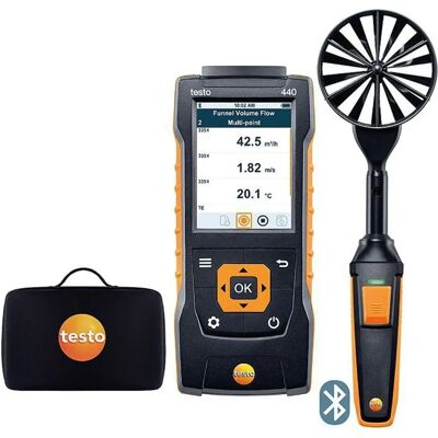 Testo 440 Bluetooth Anemometer - 100 mm Flügelrad-Set Testo 440 Bluetooth Anemometer - 100 mm Flügelrad-Set