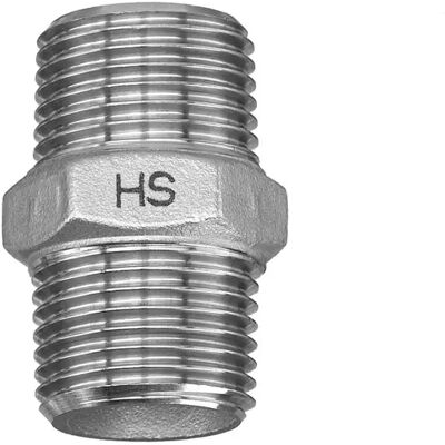Raccord double en acier inoxydable Hermann Schmidt - 1 1/4" - Publicité Raccord double en acier inoxydable Hermann Schmidt - 1 1/4" - Publicité