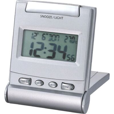 Technoline Reiswekker - Zilver - Reiswekker - Quartz - 12/24uurs - Alarm Technoline Reiswekker - Zilver - Reiswekker - Quartz - 12/24uurs - Alarm