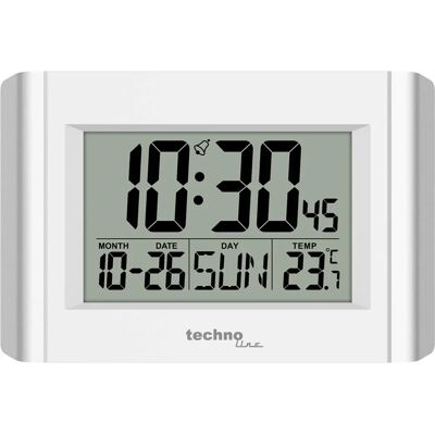 Väggklocka Technoline WS 8002 - Digital, Silver/White - 215x150x28mm Väggklocka Technoline WS 8002 - Digital, Silver/White - 215x150x28mm