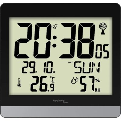 Technoline WS 8014 Digital väggklocka - Stort display, svart/silver Technoline WS 8014 Digital väggklocka - Stort display, svart/silver