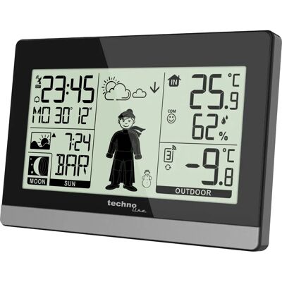 Technoline WS 9612 Wetterstation - Schwarz/Silber - Innen/Außen Temperatur Technoline WS 9612 Wetterstation - Schwarz/Silber - Innen/Außen Temperatur