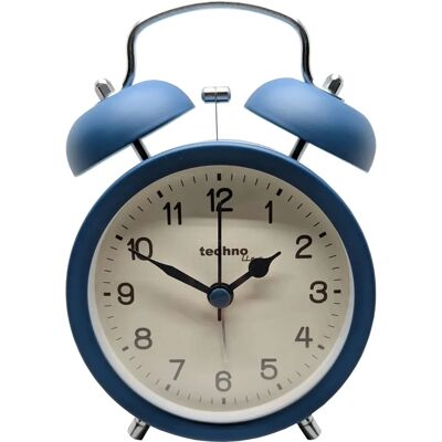 Technoline DG Alarm Clock - Blue - Analog Design - Loud Double Bell - Compact Technoline DG Alarm Clock - Blue - Analog Design - Loud Double Bell - Compact