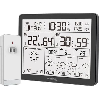 Techno Line WD3000 - Station Météo - Température & Humidité Intérieure & Extérieure - Prévision 4 Jours Techno Line WD3000 - Station Météo - Température & Humidité Intérieure & Extérieure - Prévision 4 Jours