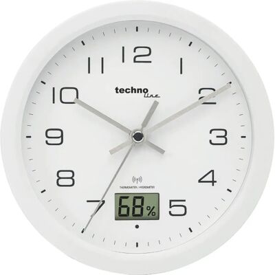 Techno Line WT3100 Wandklok - Hygrometer - Radio-gestuurd - Wit Techno Line WT3100 Wandklok - Hygrometer - Radio-gestuurd - Wit
