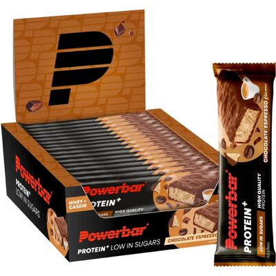 PowerBar Protein Plus Low Sugar - 16x35g - Chocolate Espresso - Protein Bar PowerBar Protein Plus Low Sugar - 16x35g - Chocolate Espresso - Protein Bar