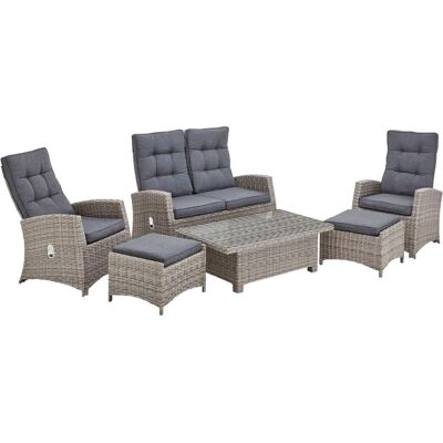 KONIFERA Monaco Gartenset - Polyrattan, Höhenverstellbarer Tisch KONIFERA Monaco Gartenset - Polyrattan, Höhenverstellbarer Tisch