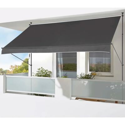 KONIFERA Graue Klemmmarkise - 200x120 cm Sonnenschutz KONIFERA Graue Klemmmarkise - 200x120 cm Sonnenschutz