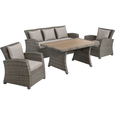 KONIFERA Siros Gartenlounge-Set - Polyrattan, Stahl, 5 Sitze KONIFERA Siros Gartenlounge-Set - Polyrattan, Stahl, 5 Sitze