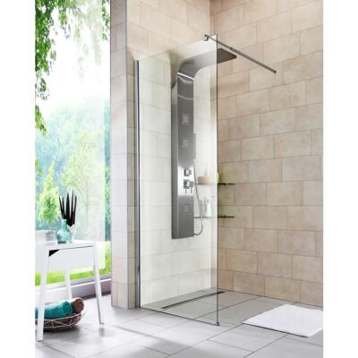 WELLTIME Glas-Duschwand 90x190cm - Klar, Chrom WELLTIME Glas-Duschwand 90x190cm - Klar, Chrom