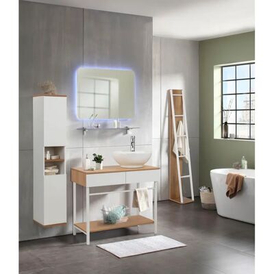 Welltime Haarlem Hochschrank - 2 Stück, 26x140x32 cm, MDF, Weiß Welltime Haarlem Hochschrank - 2 Stück, 26x140x32 cm, MDF, Weiß