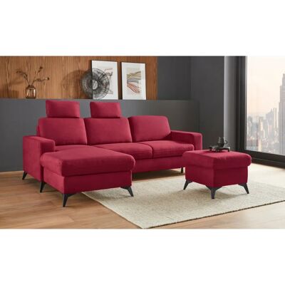 Places of Style Lolland L-Form Sofa - Mikrofaser, Bordeaux, 250cm Places of Style Lolland L-Form Sofa - Mikrofaser, Bordeaux, 250cm