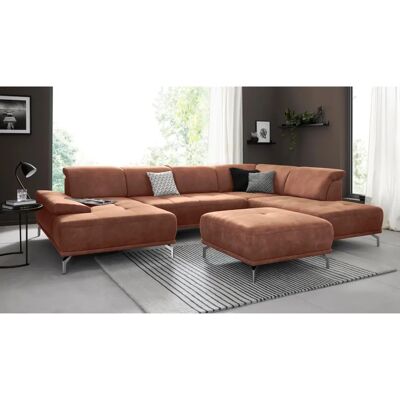 Wohnlandschaft Caluna U-Form - Vintage-Mikrofaser, Braun Wohnlandschaft Caluna U-Form - Vintage-Mikrofaser, Braun