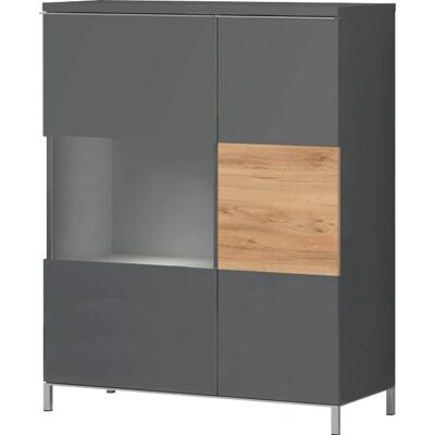 Places of Style Onyx Grau Hochglanz Vitrine Places of Style Onyx Grau Hochglanz Vitrine