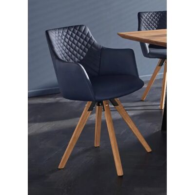 HOME AFFAIRE LISABON Armlehnstuhl - Armchair, blau, Eiche, drehbar HOME AFFAIRE LISABON Armlehnstuhl - Armchair, blau, Eiche, drehbar