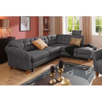HOME AFFAIRE Trondheim L-Form graues Sofa - Ecksofa mit Bettfunktion HOME AFFAIRE Trondheim L-Form graues Sofa - Ecksofa mit Bettfunktion