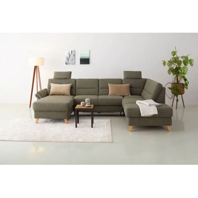 HOME AFFAIRE Westerland U-Form Sofa - Struktur, Grün, 303cm HOME AFFAIRE Westerland U-Form Sofa - Struktur, Grün, 303cm