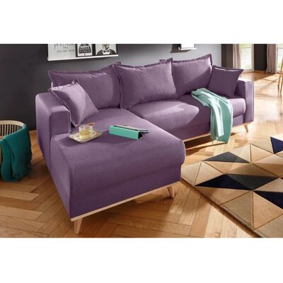 HOME AFFAIRE Edina L-Form Sofa - Aubergine - 228cm HOME AFFAIRE Edina L-Form Sofa - Aubergine - 228cm