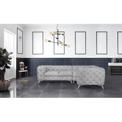 Leonique Glynis L-Form Sofa - Chesterfield - Beige Leonique Glynis L-Form Sofa - Chesterfield - Beige