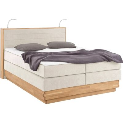 Home Affaire Cavan Beiges Boxspringbett mit LED-Beleuchtung - Bett, 160x200 cm Home Affaire Cavan Beiges Boxspringbett mit LED-Beleuchtung - Bett, 160x200 cm