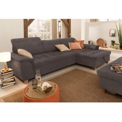 Home affaire Lyla L-Form Sofa - Mikrofaser, Grau, 279cm Home affaire Lyla L-Form Sofa - Mikrofaser, Grau, 279cm