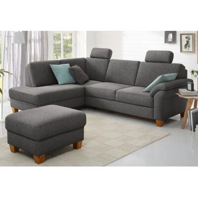 HOME AFFAIRE Borkum L-Form Sofa - Microfaser, Grau, 249cm HOME AFFAIRE Borkum L-Form Sofa - Microfaser, Grau, 249cm