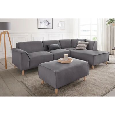 Andas Janek L-Form - Sofa, schwarz, 263x81x191 cm, hoher Komfort Andas Janek L-Form - Sofa, schwarz, 263x81x191 cm, hoher Komfort